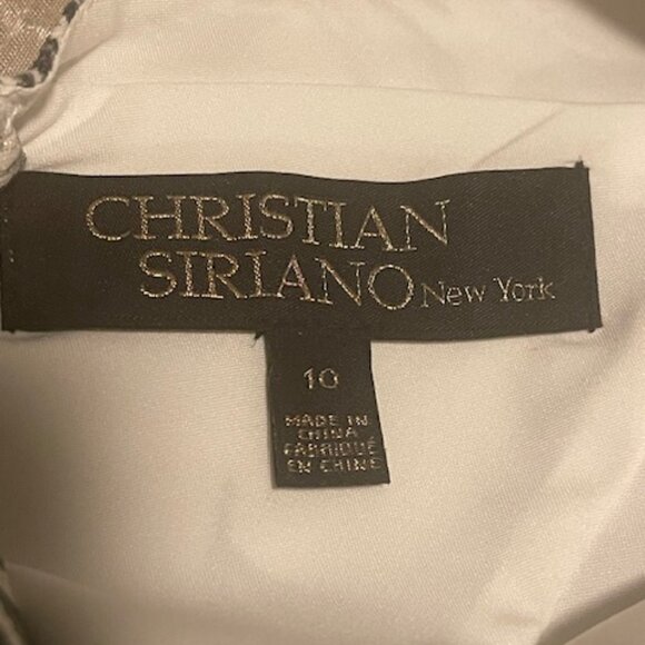 Christian Siriano Dress – Hawaiian Print Cream/Black – Size 10 - Picture 8 of 9